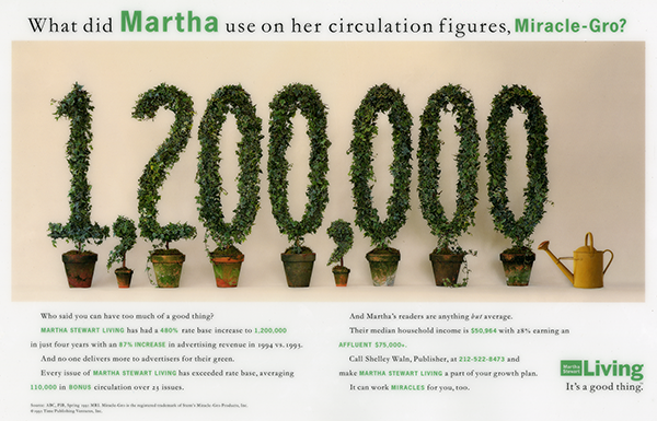 Ad to promote the Martha Stewart Living magazine